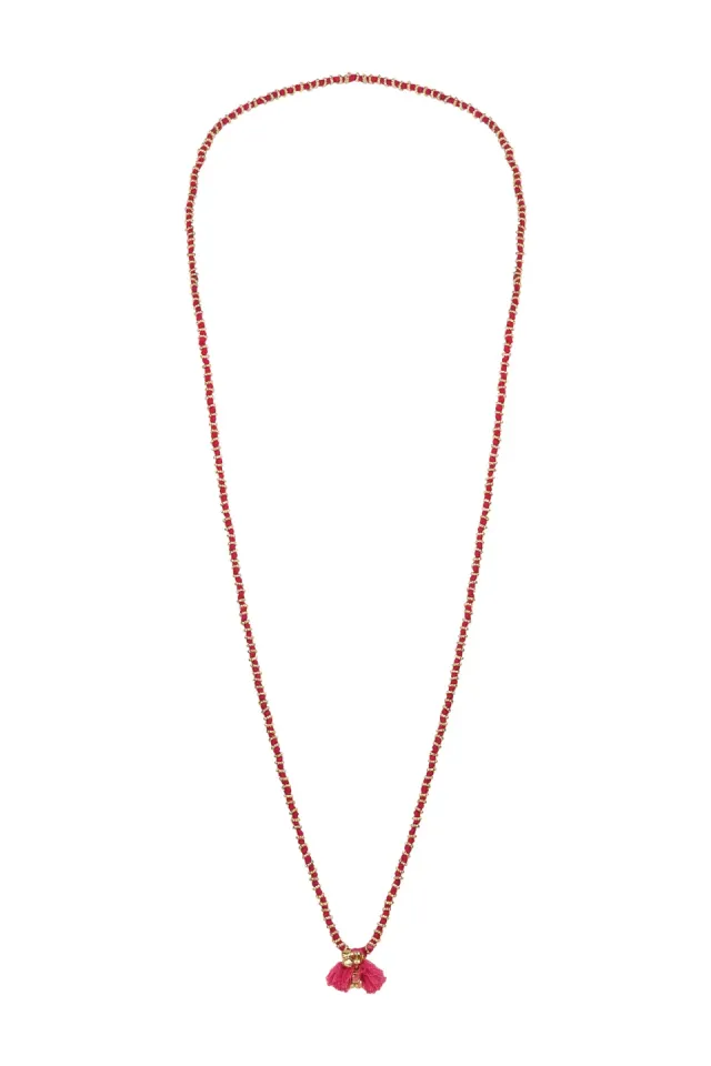 House of Tuhina Fuljhadi Bajra collana lunga rossa