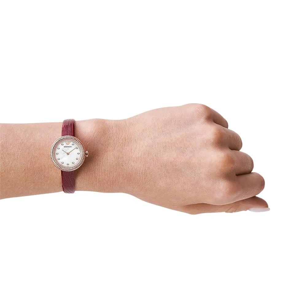 Emporio Armani Orologio Donna Borgogna Oro Rosa 26mm