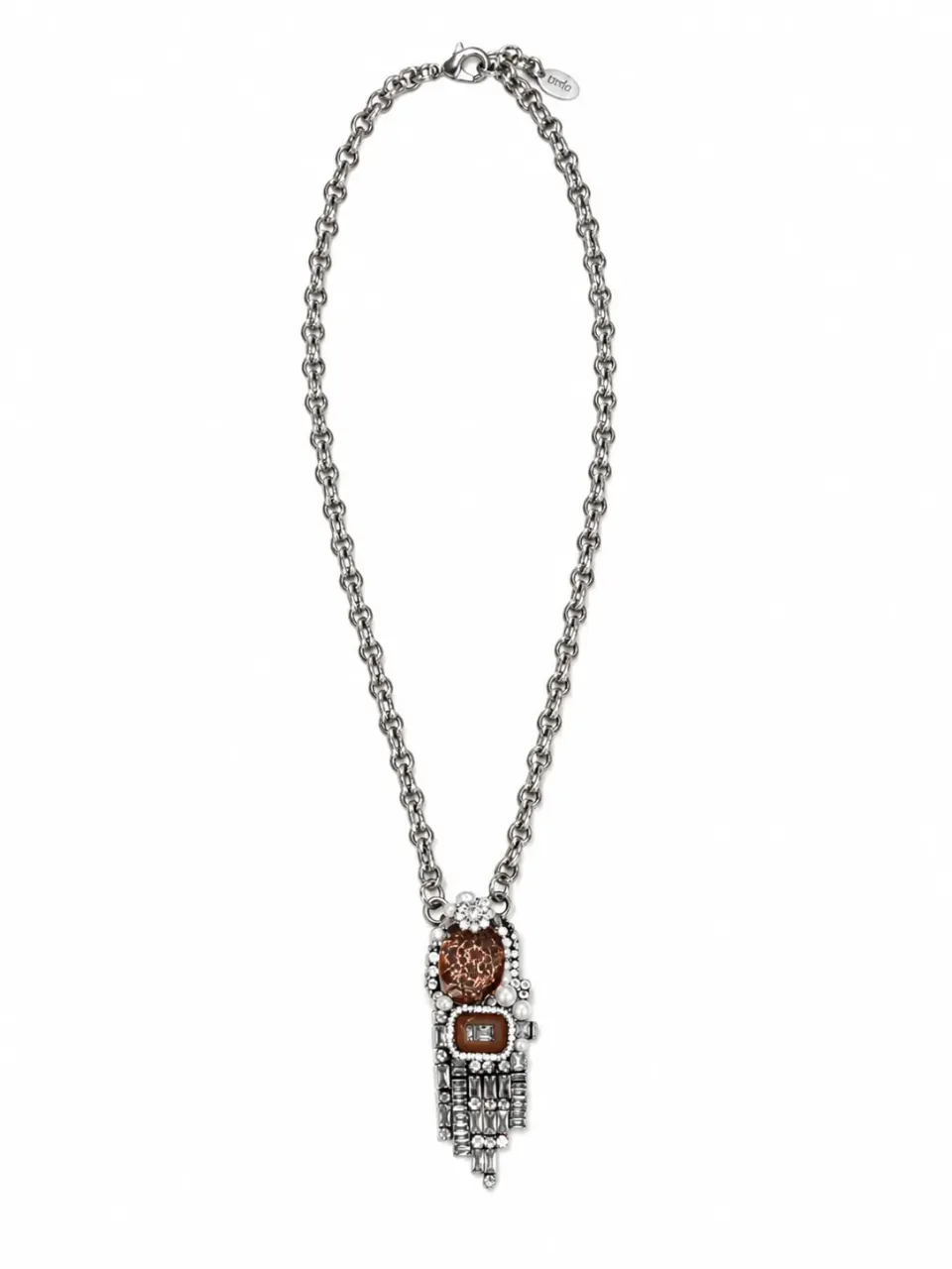Rada Chain Crystal collana pietra ovale ambra