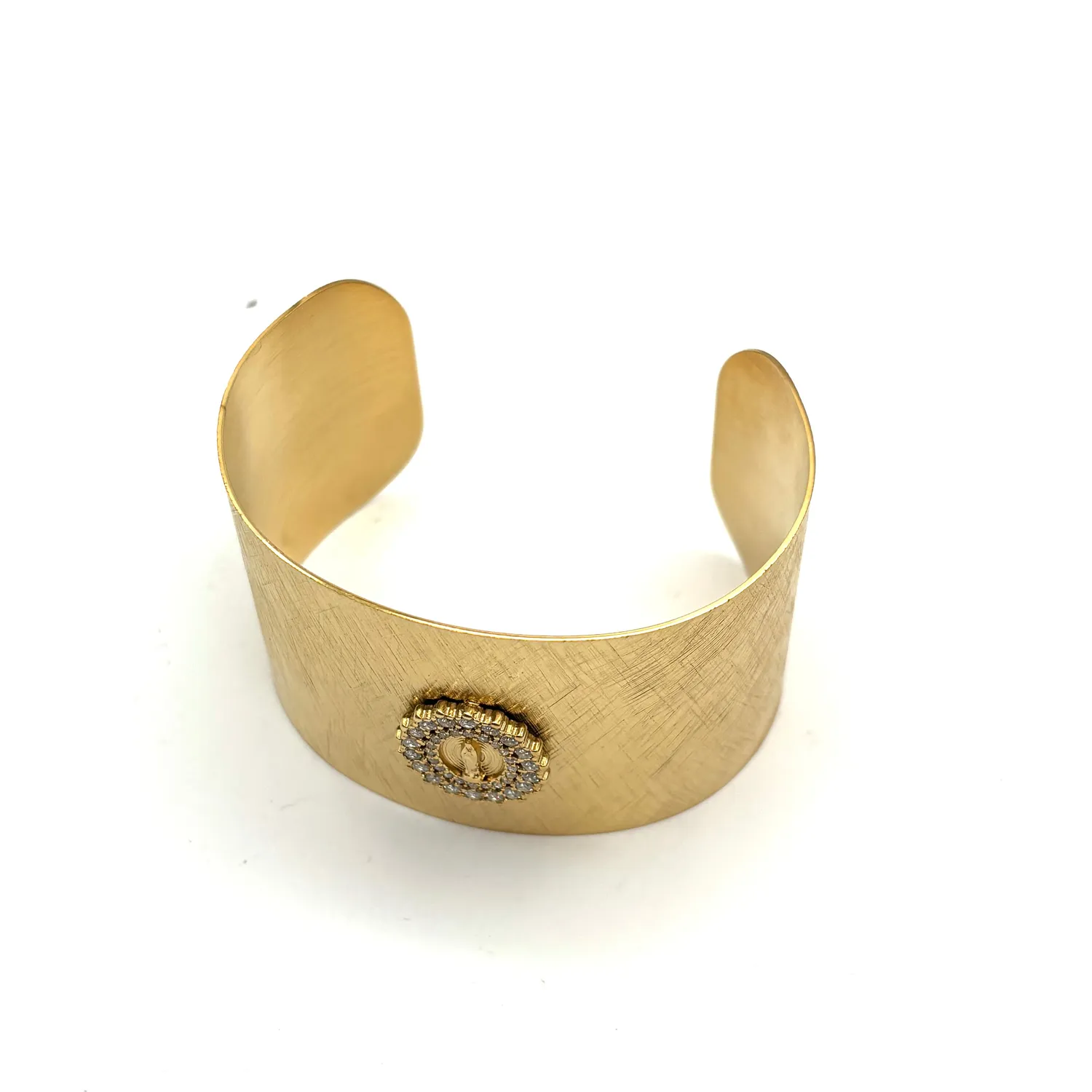 Ornamenta Madonna fascia bracciale acciaio dorato regolabile