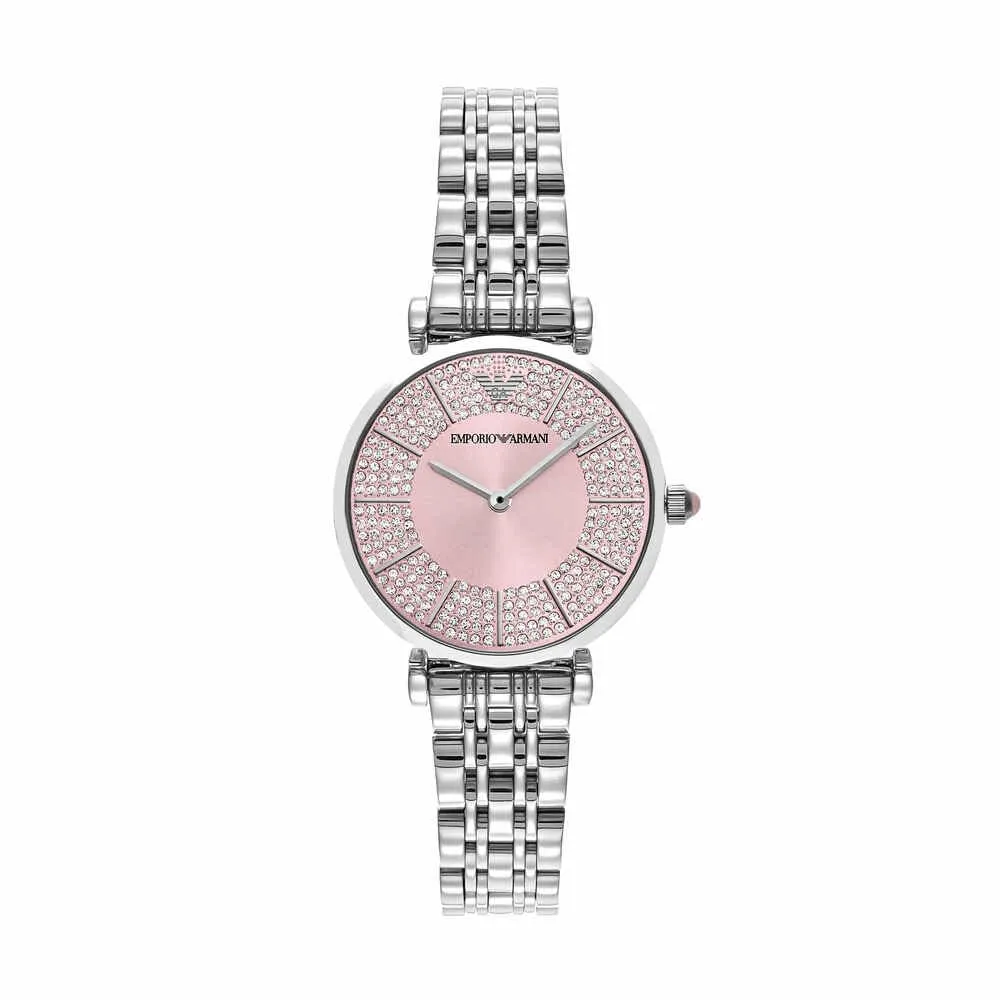 Emporio Armani Orologio Donna Argento Rosa Chiaro