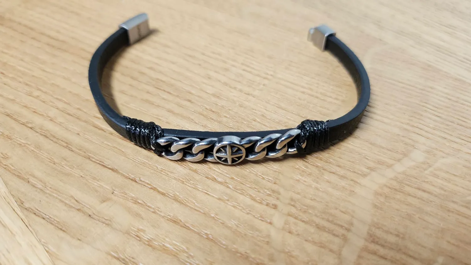 Dada Gioielli Bracciale Uomo Rosa Venti Pelle Acciaio