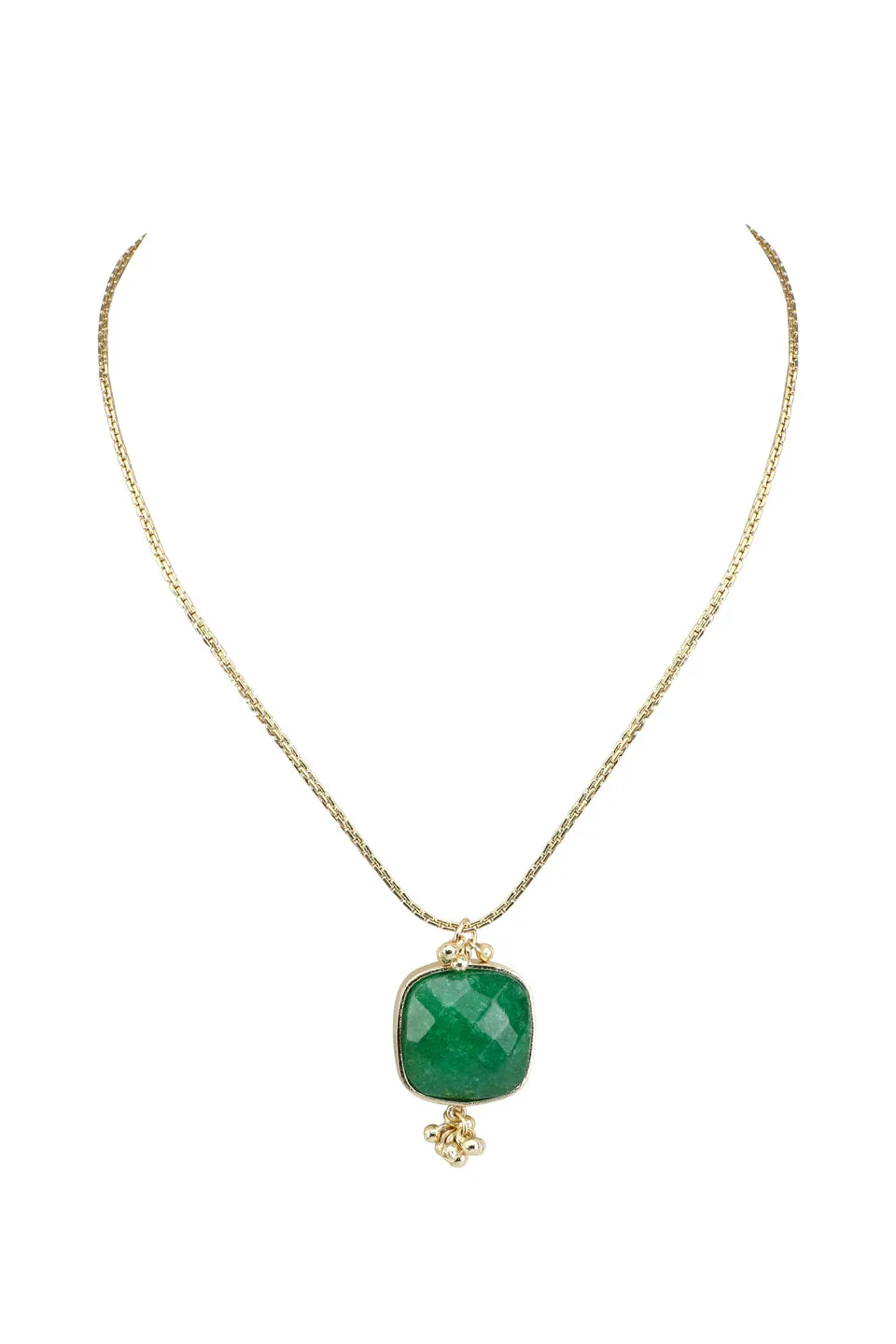 House of Tuhina Short Square collana pietra nera