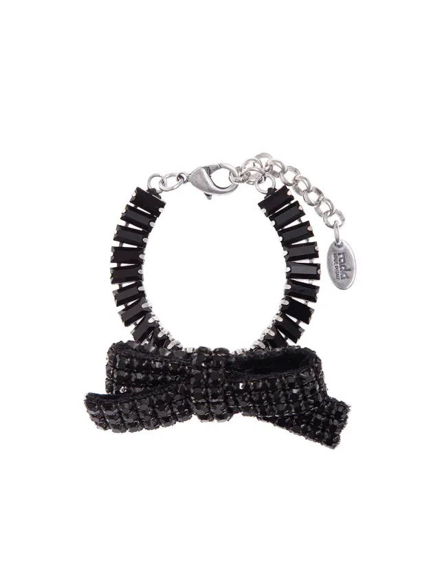 Rada Bracciale fiocco nero baguettes e strass