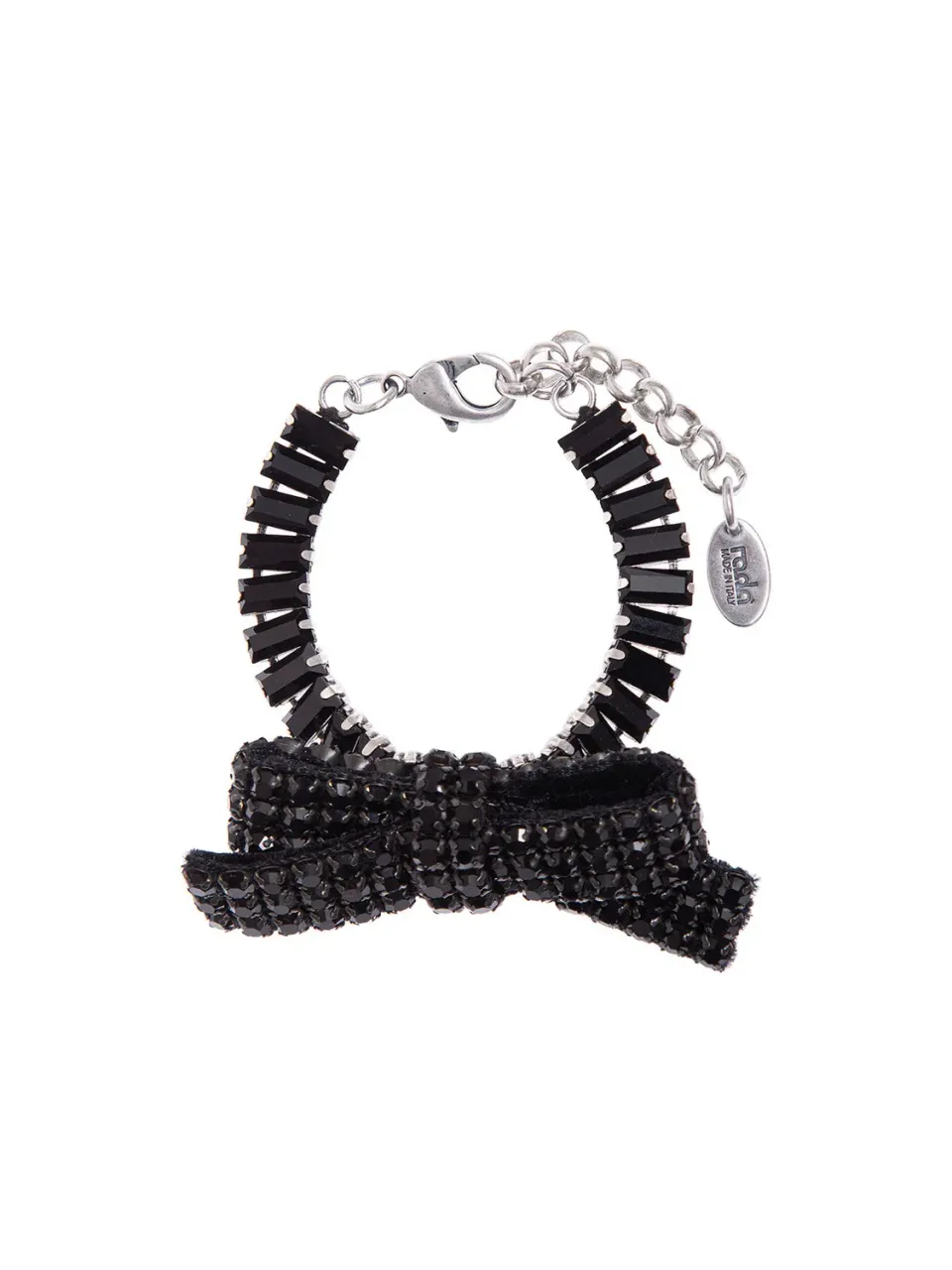 Rada Bracciale fiocco nero baguettes e strass