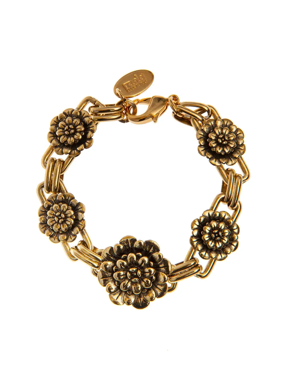 Rada Bracciale di catena con fiori oro antico