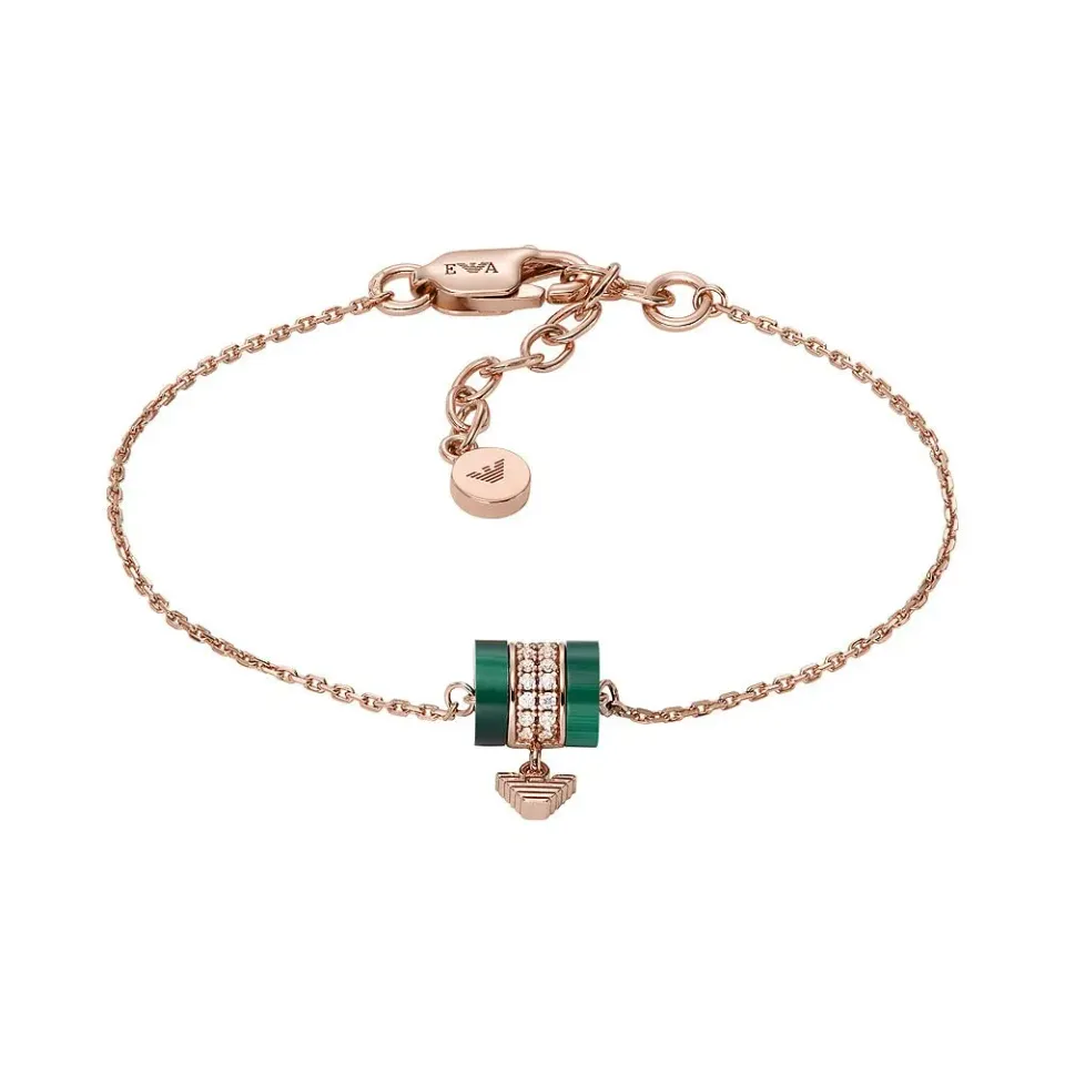 Emporio Armani EG3571221 Bracciale Verde Oro Rosa
