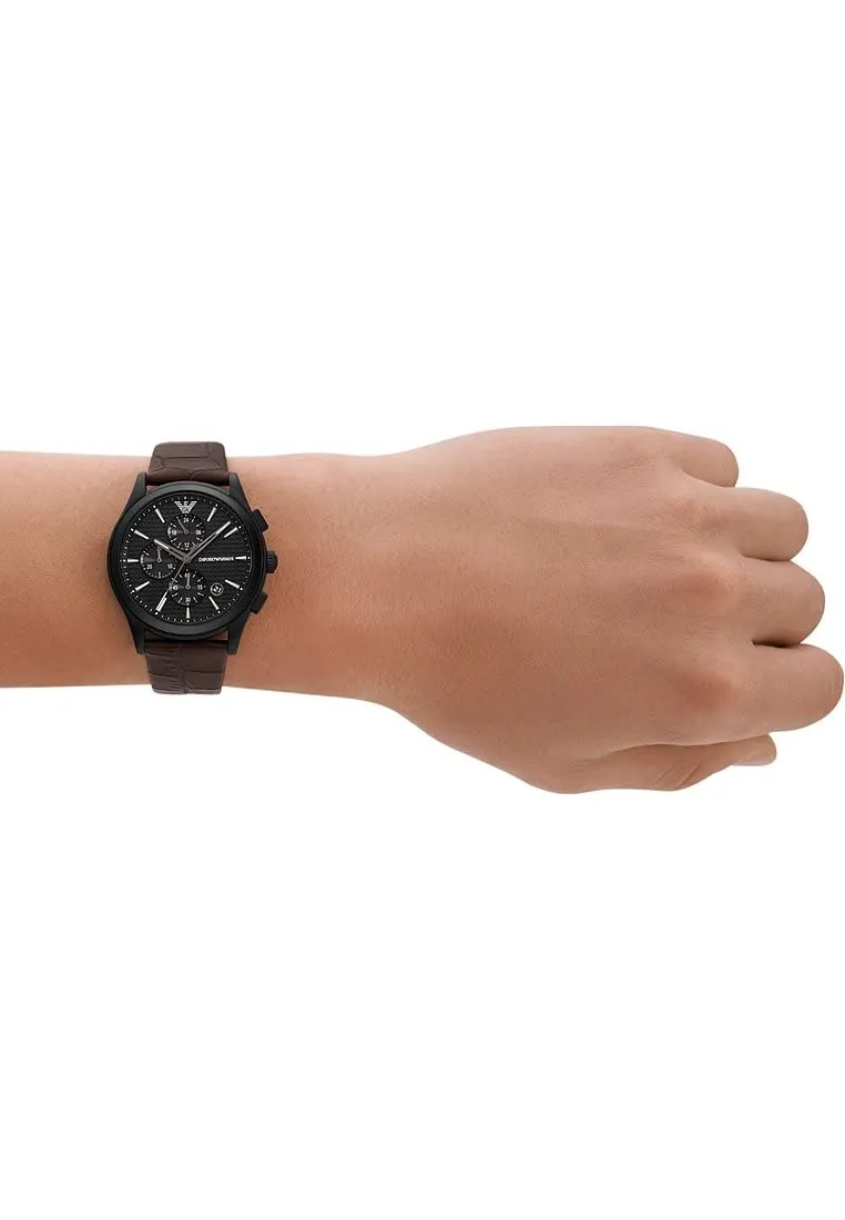 Emporio Armani cronografo uomo 42mm marrone nero acciaio