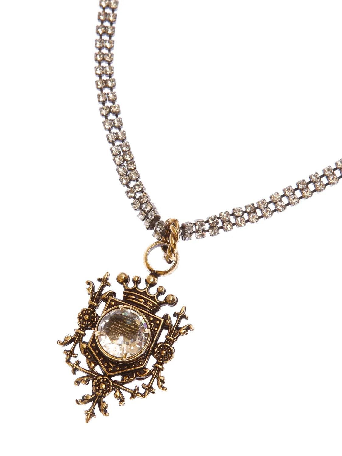 Rada Emblema collana velluto cristallo