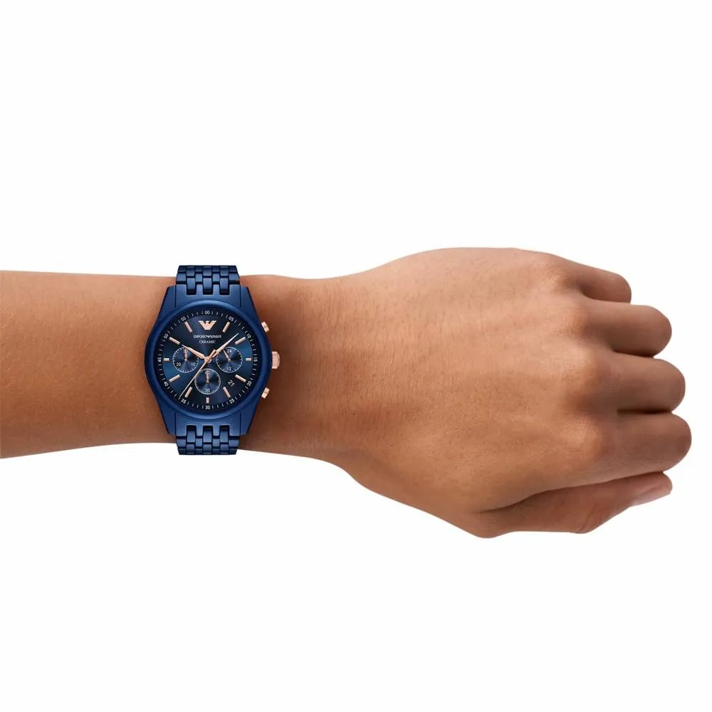 Emporio Armani AR70016 cronografo ceramica blu 43mm