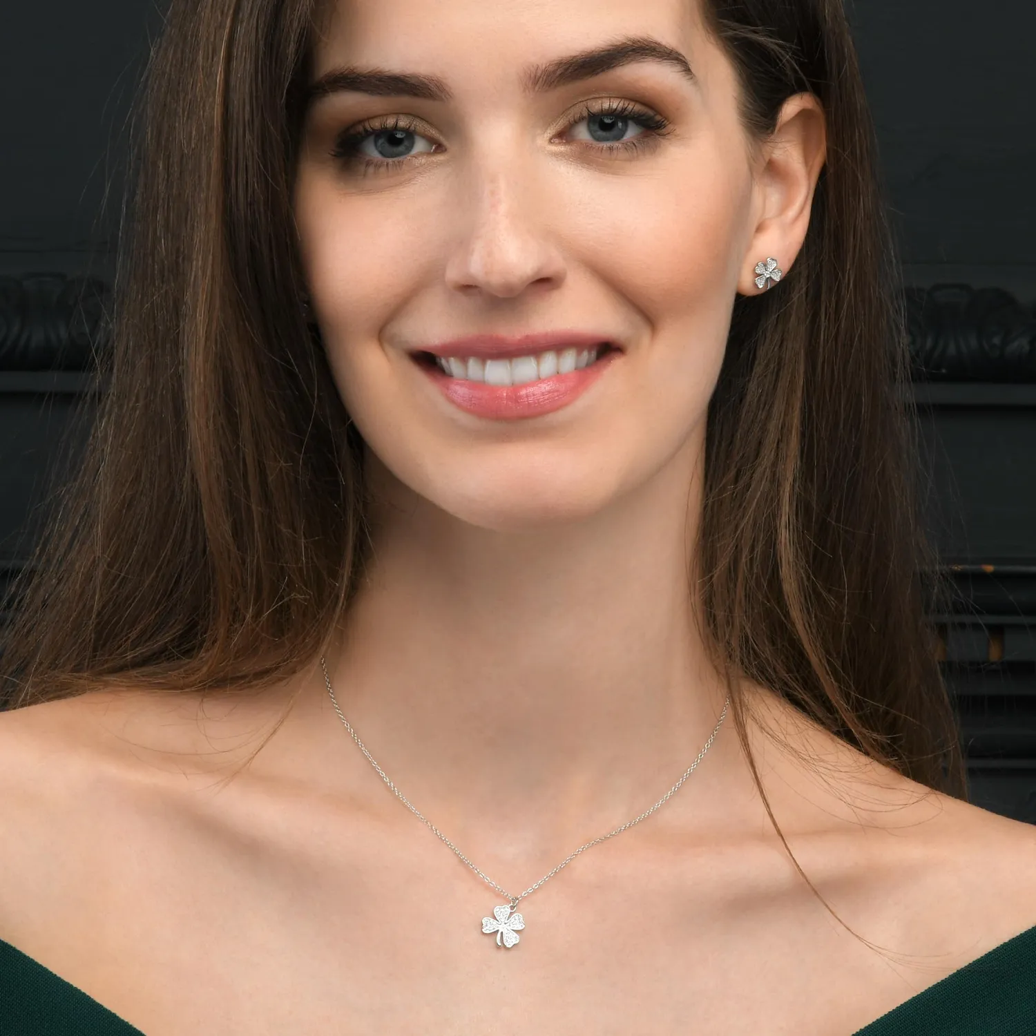 Diamond Treats collana quadrifoglio argento 925 donna