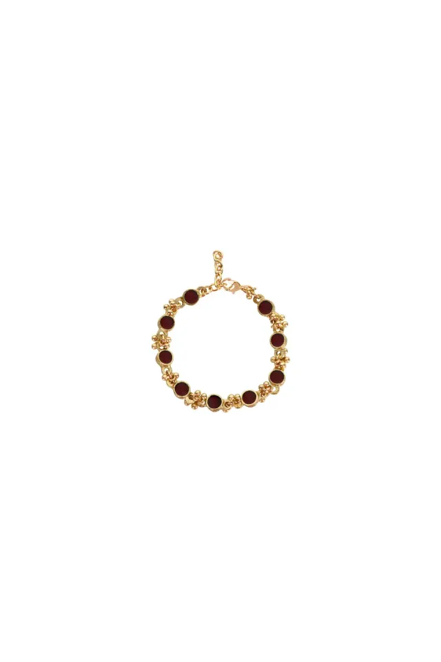 House of Tuhina Mirzaa bracciale bordeaux verde vetro