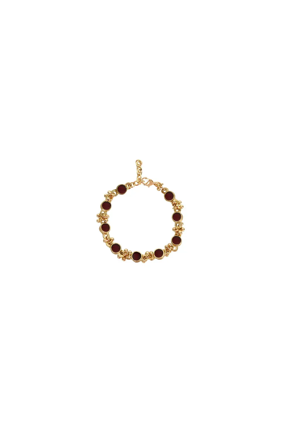 House of Tuhina Mirzaa bracciale bordeaux verde vetro