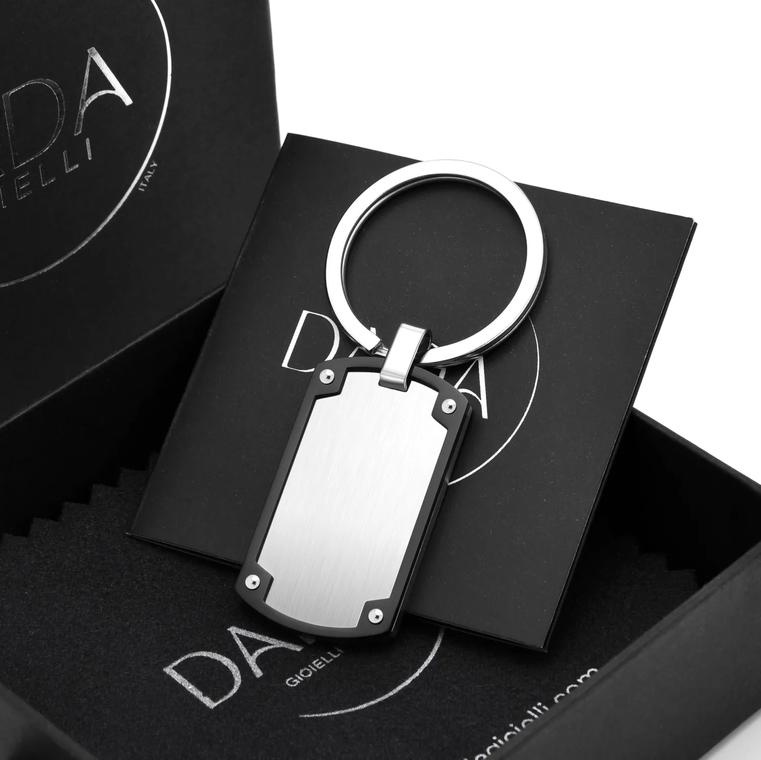 Dada Gioielli Piastrina Militare portachiavi acciaio argento