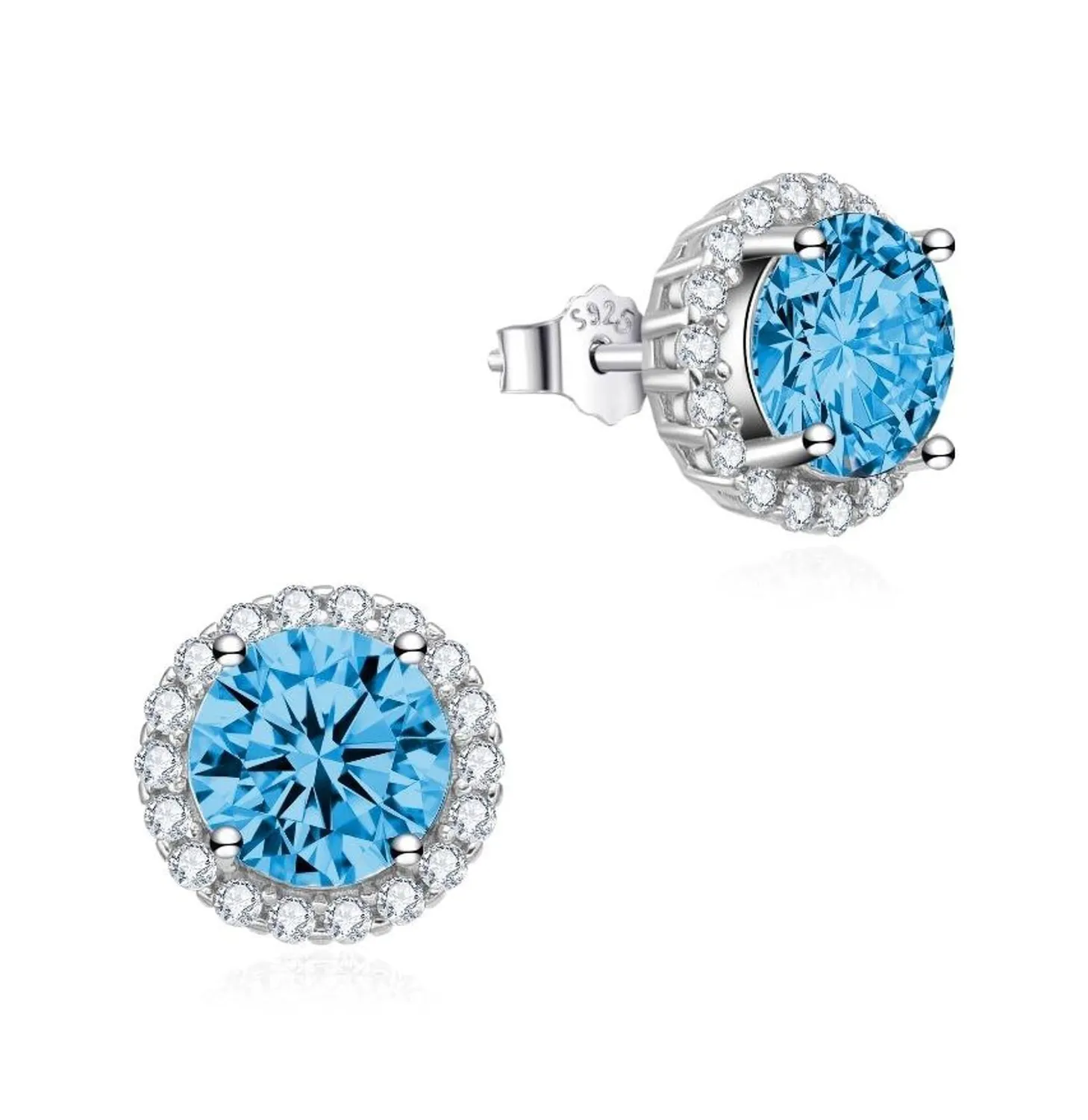 Dada Gioielli orecchini punto luce 11mm zaffiro blu