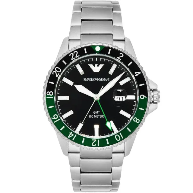 Emporio Armani orologio uomo argento nero 42 mm quarzo
