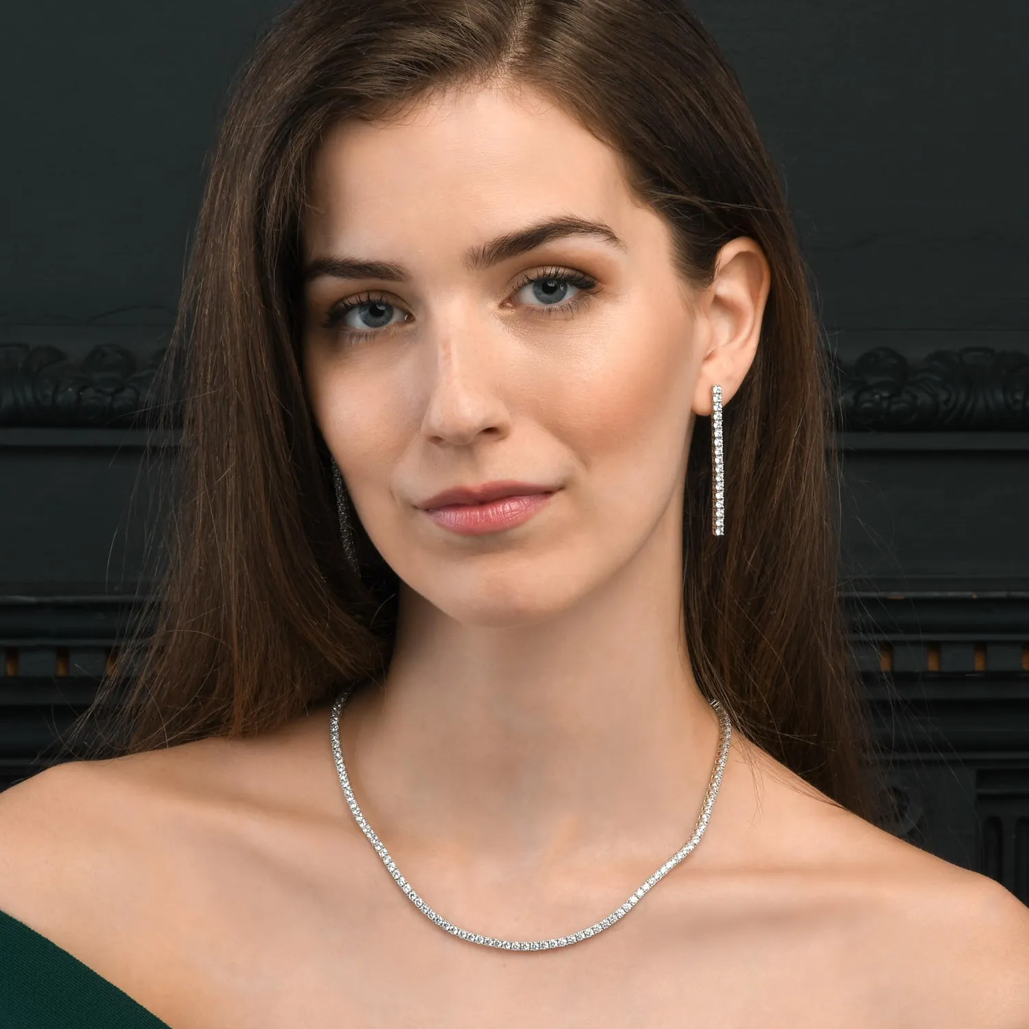 Diamond Treats Orecchini Tennis Argento 3 mm Castone a Griffe