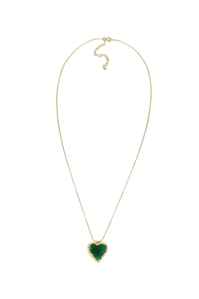 House of Tuhina Love Stone collana lunga pietra oro