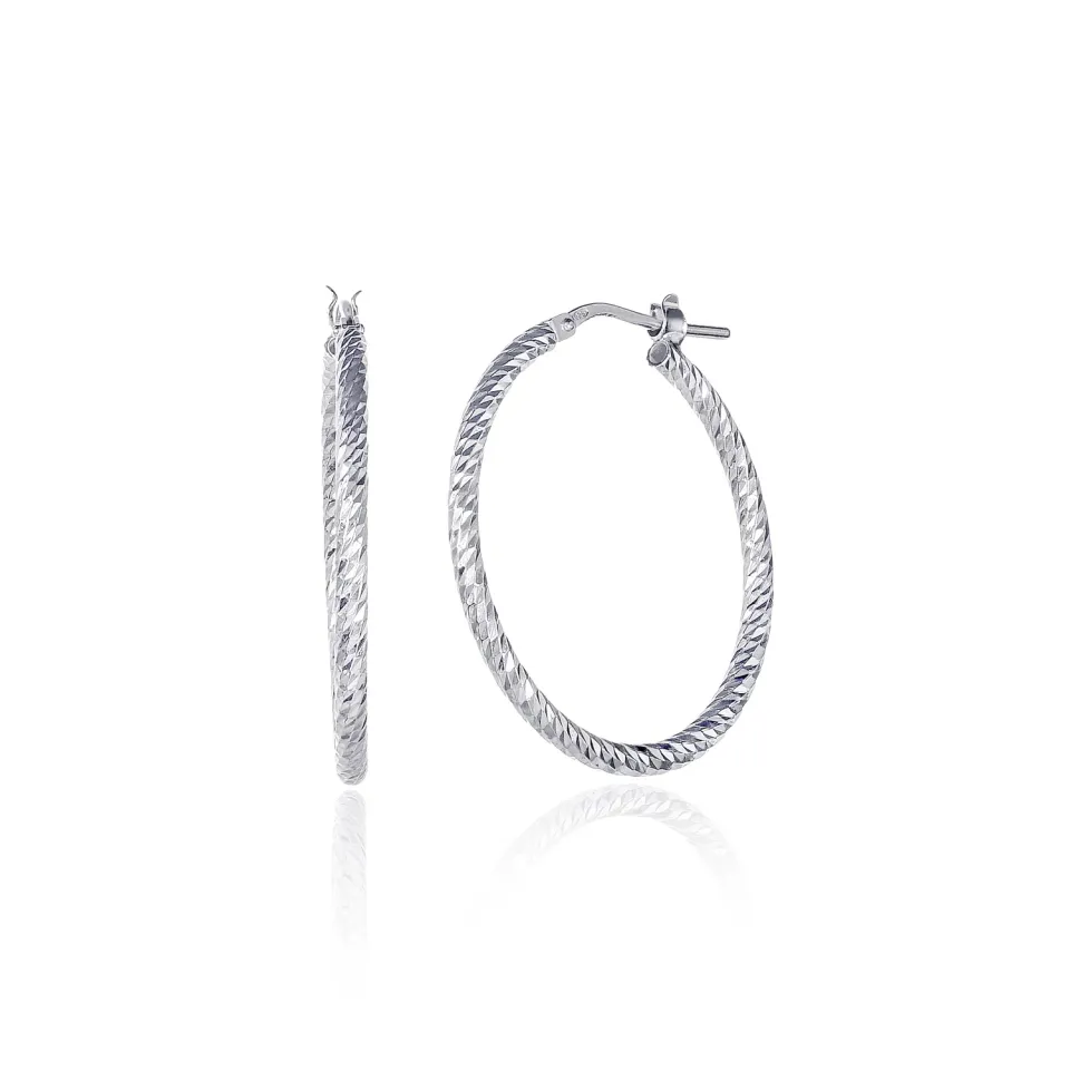 Diamond Treats Cerchio Orecchini Argento 925 25 mm Diamante