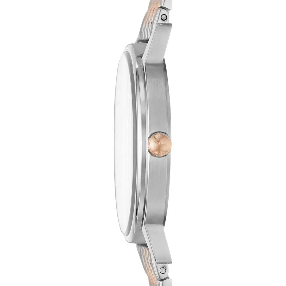 Emporio Armani orologio uomo oro rosa e argento