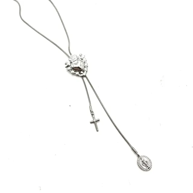 Ornamenta Sacro Cuore collana scorrevole acciaio silver