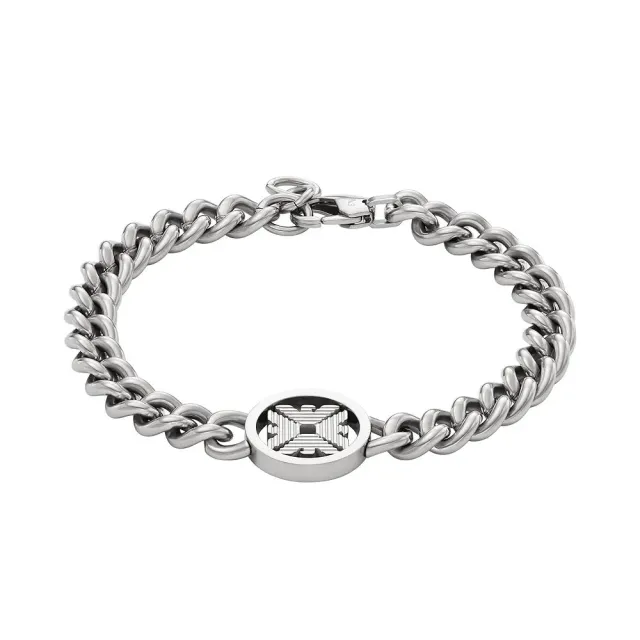 Emporio Armani Bracciale Uomo Acciaio Argento Pallido