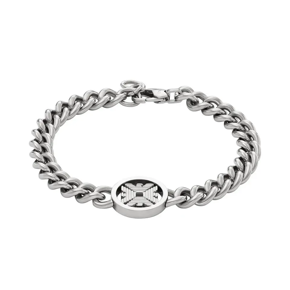 Emporio Armani Bracciale Uomo Acciaio Argento Pallido