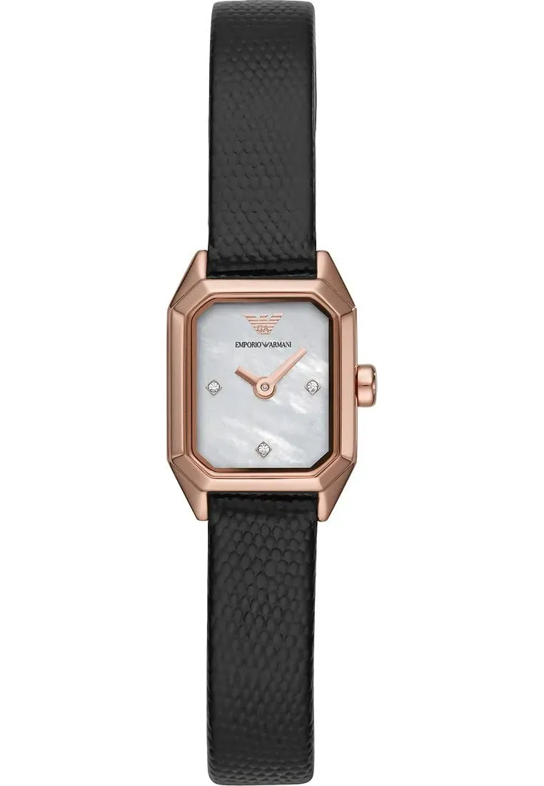 Emporio Armani Orologio Donna 22mm Nero Oro Rosa Quarzo