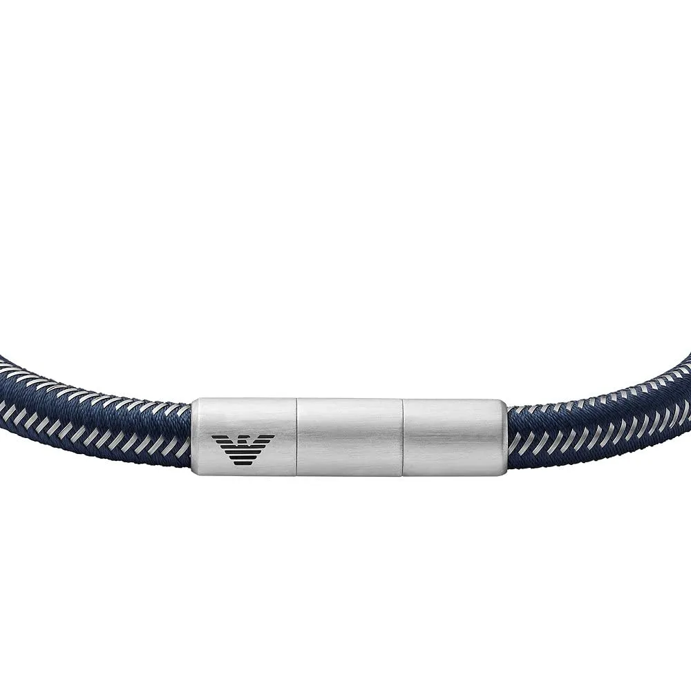 Emporio Armani Bracciale Uomo Acciaio Blu Chiusura Magnetica