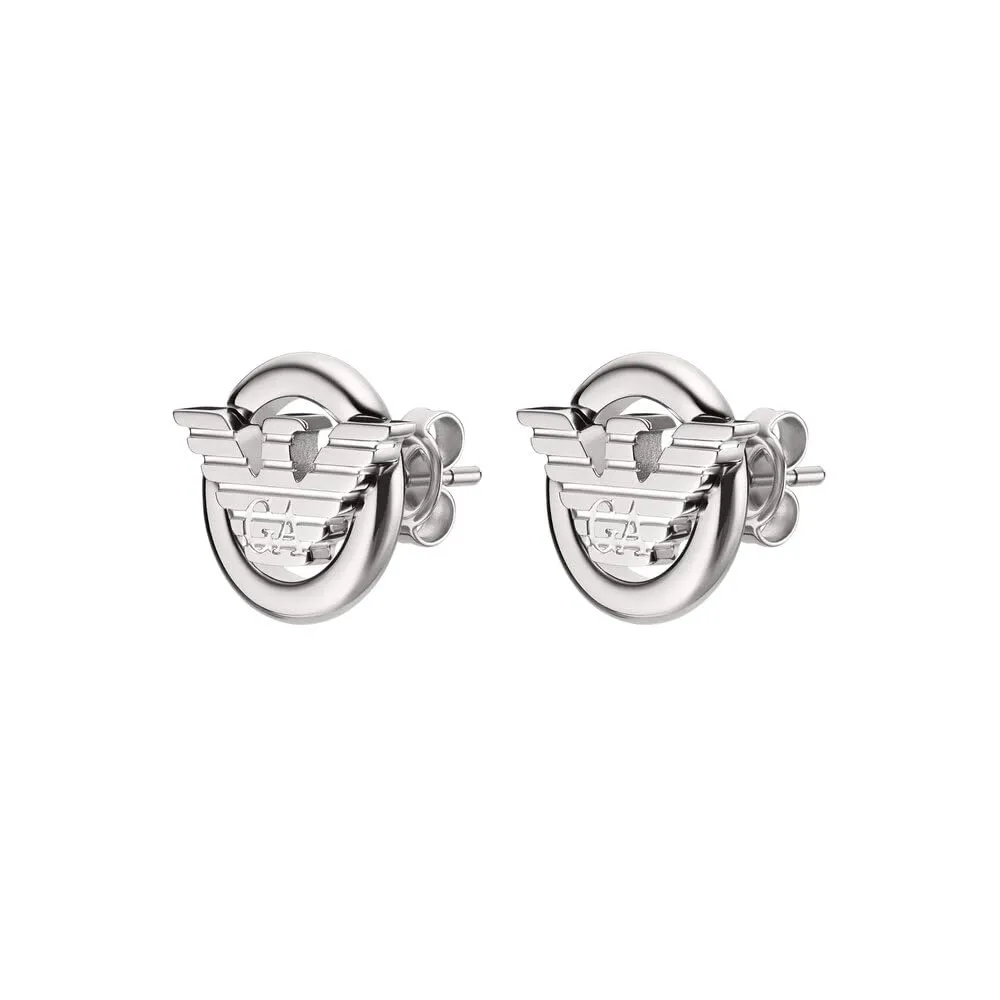 Emporio Armani Orecchini Uomo Argento Cromato Perno