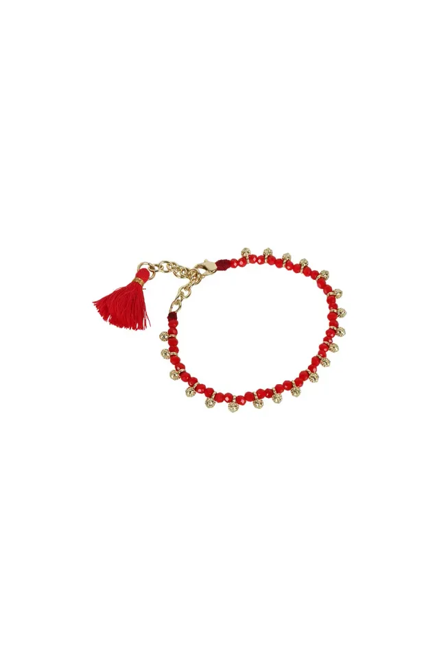 House of Tuhina Hania Bracciale Tomato Red fatto a mano