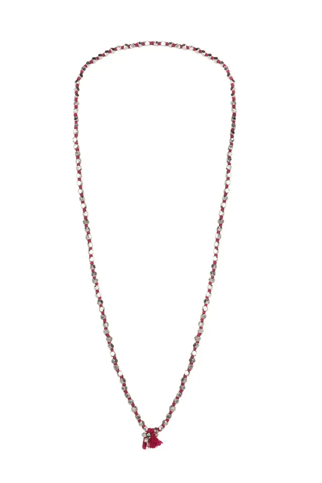 House of Tuhina Fuljhadi Magic collana lunga magenta