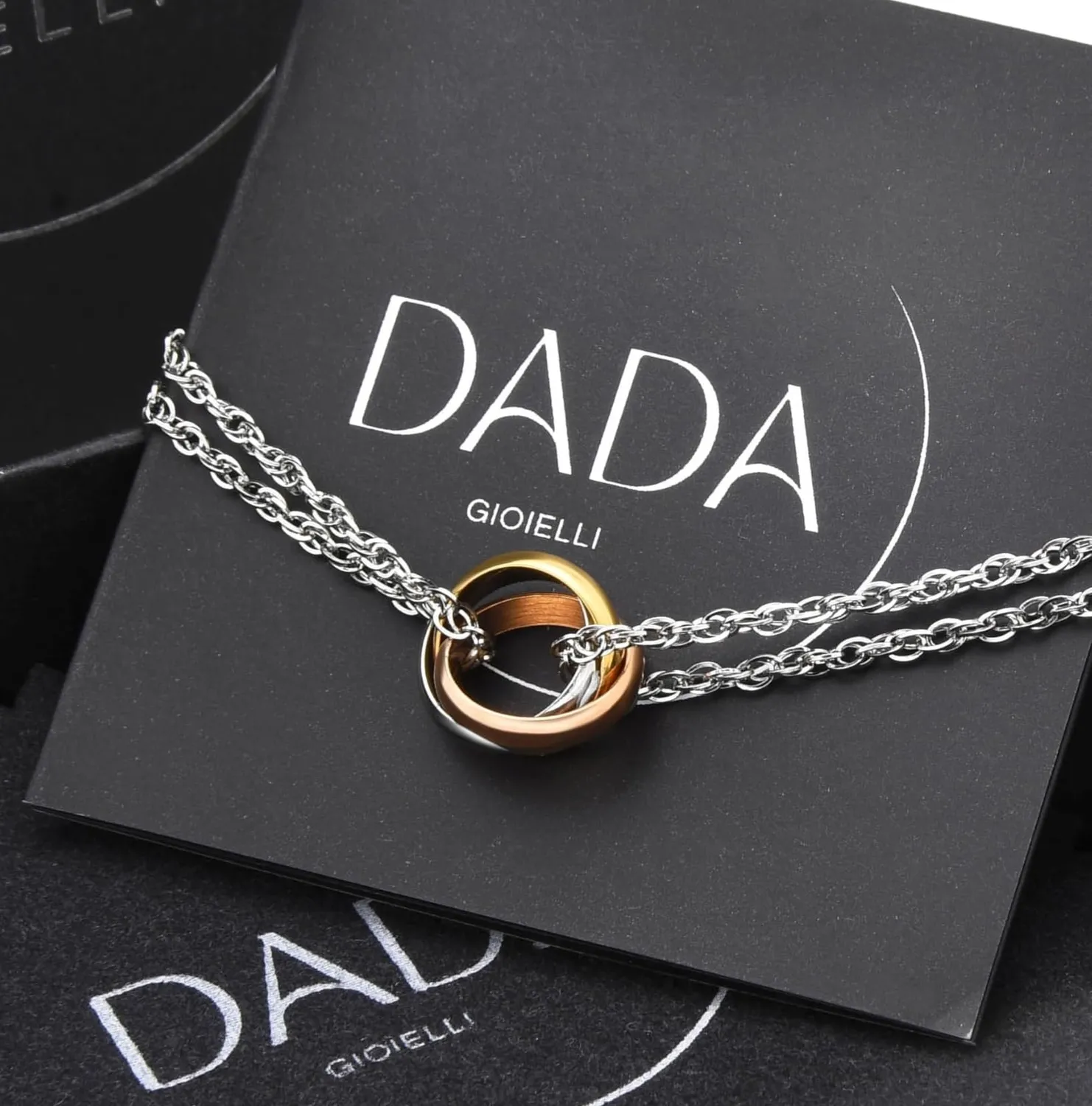 Dada Gioielli Trilogy bracciale anelli 12mm acciaio donna