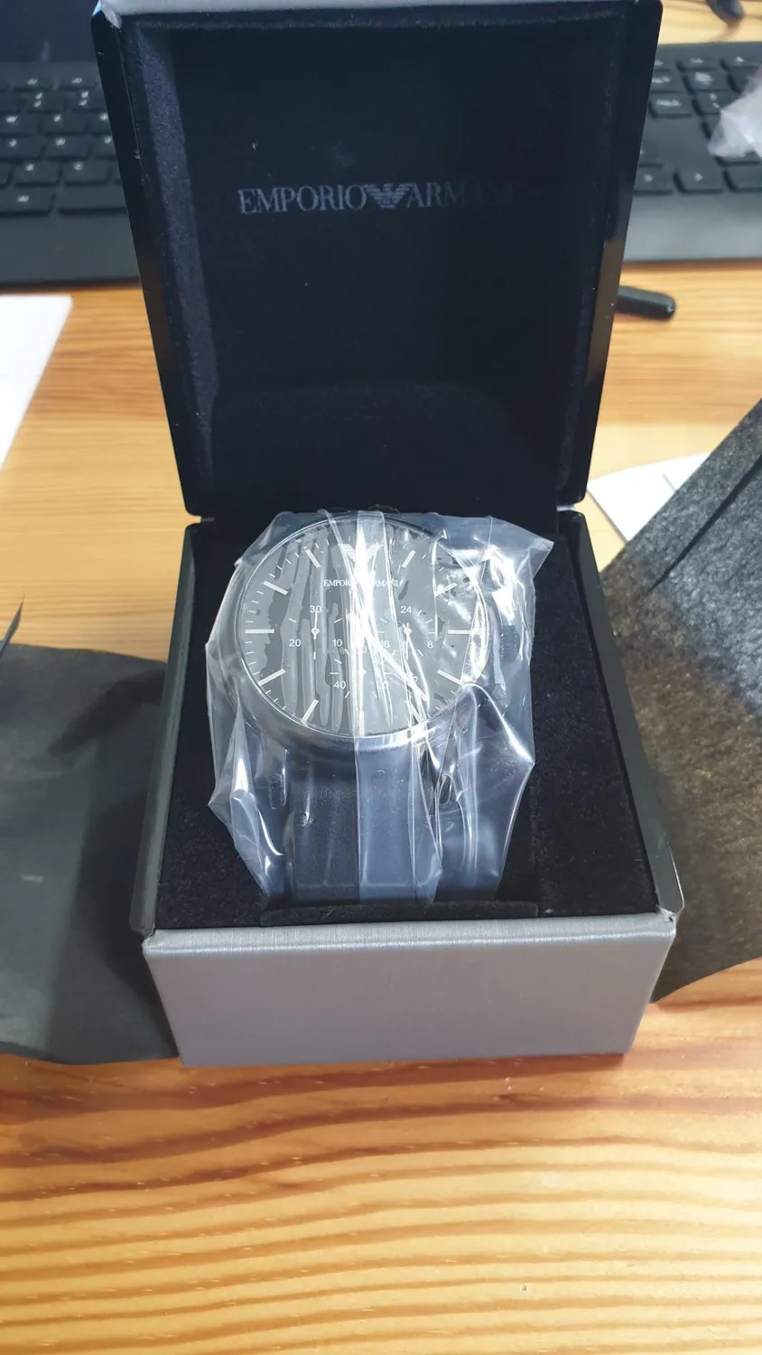 Emporio Armani Orologio Uomo Nero e Blu Cronografo 46 mm