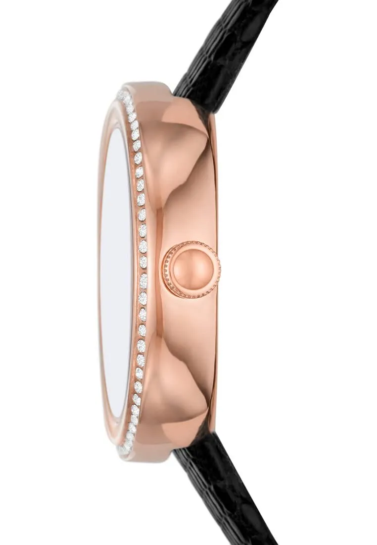 Emporio Armani AR11493 Orologio Donna 30mm Pelle Nero Oro Rosa