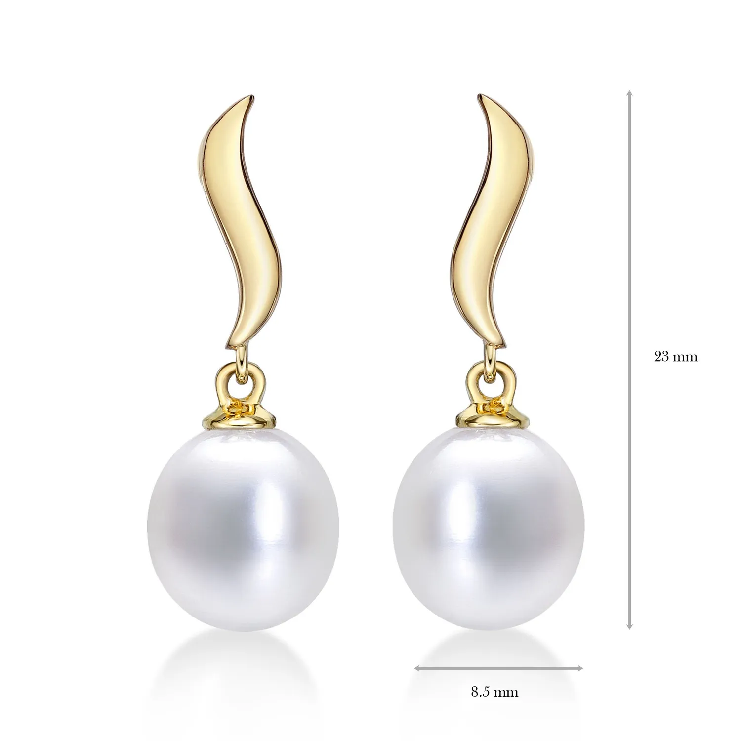 Diamond Treats Orecchini Perle Acqua Dolce Oro Giallo 9K Pendenti