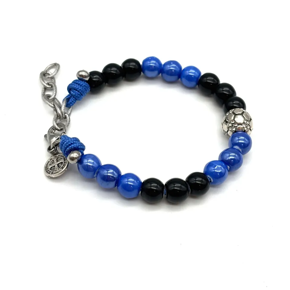 Ornamenta S. Benedetto bracciale corda blu nero 19-24 cm