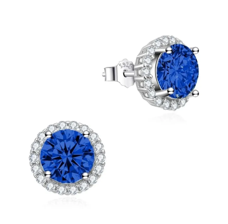 Dada Gioielli orecchini punto luce 11mm zaffiro blu