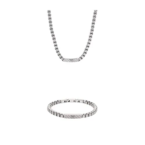 Emporio Armani EGS2922040 EGS2923040 set collana bracciale uomo acciaio