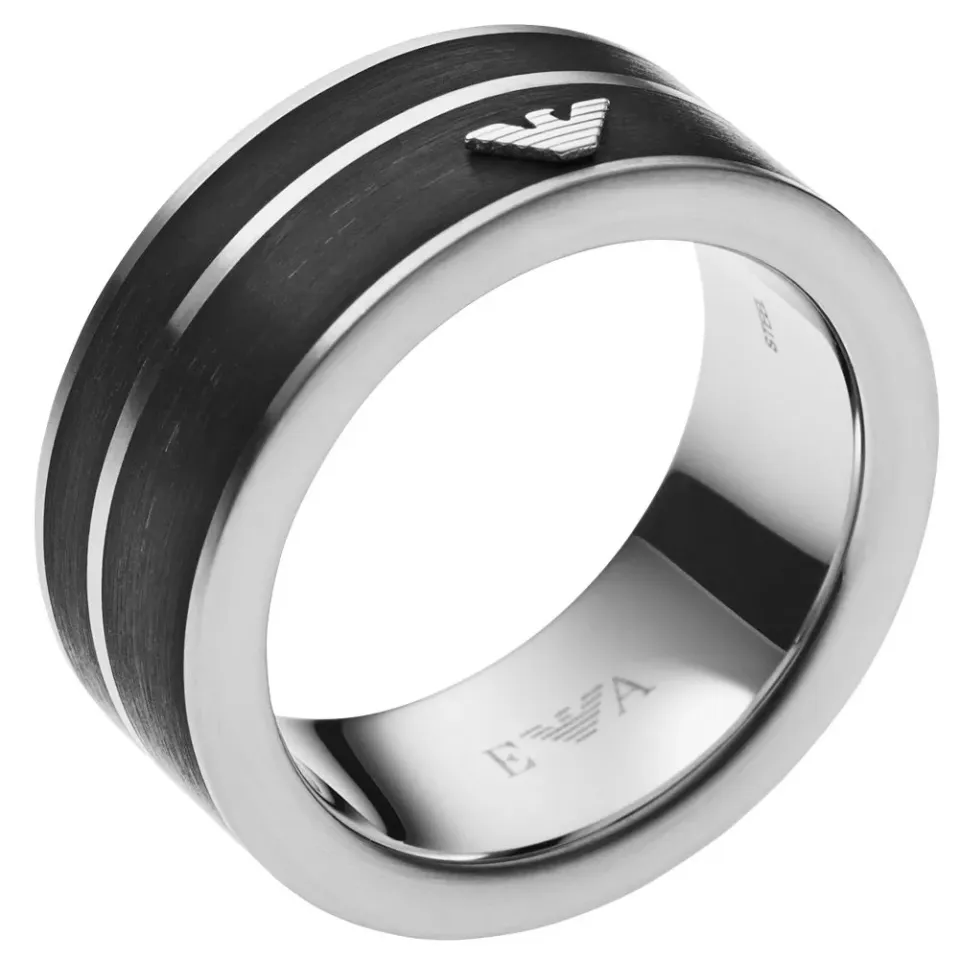 Emporio Armani EGS2032040 anello uomo acciaio nero