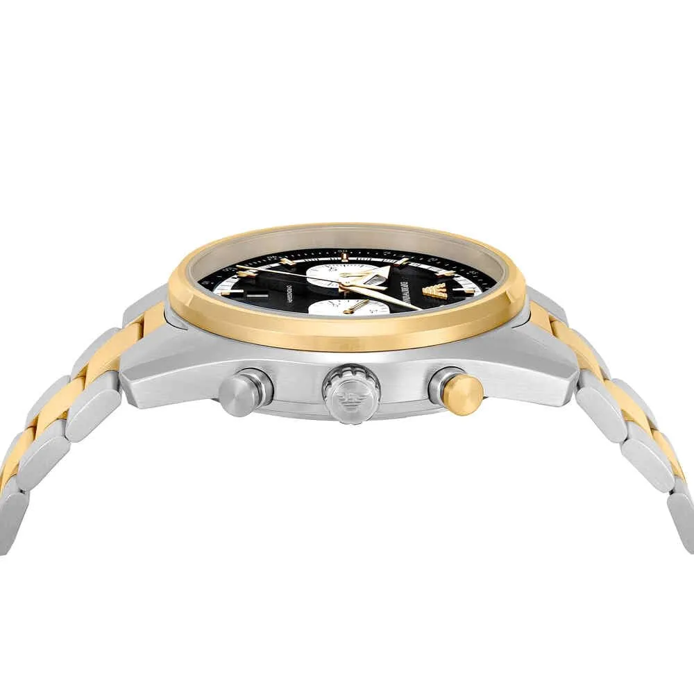 Emporio Armani orologio uomo argento e oro