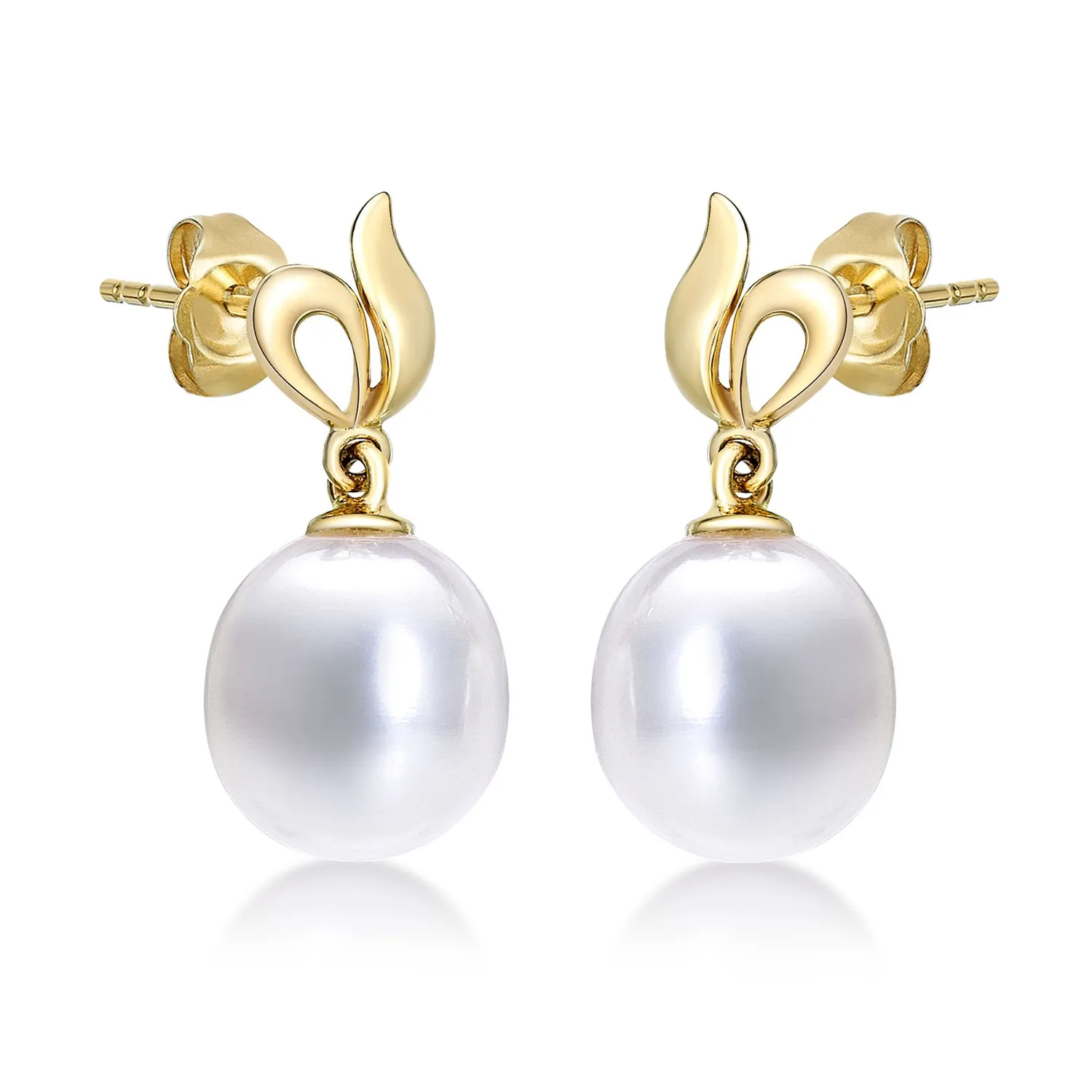 Diamond Treats Orecchini Perle Oro Giallo 9K Goccia Acqua Dolce