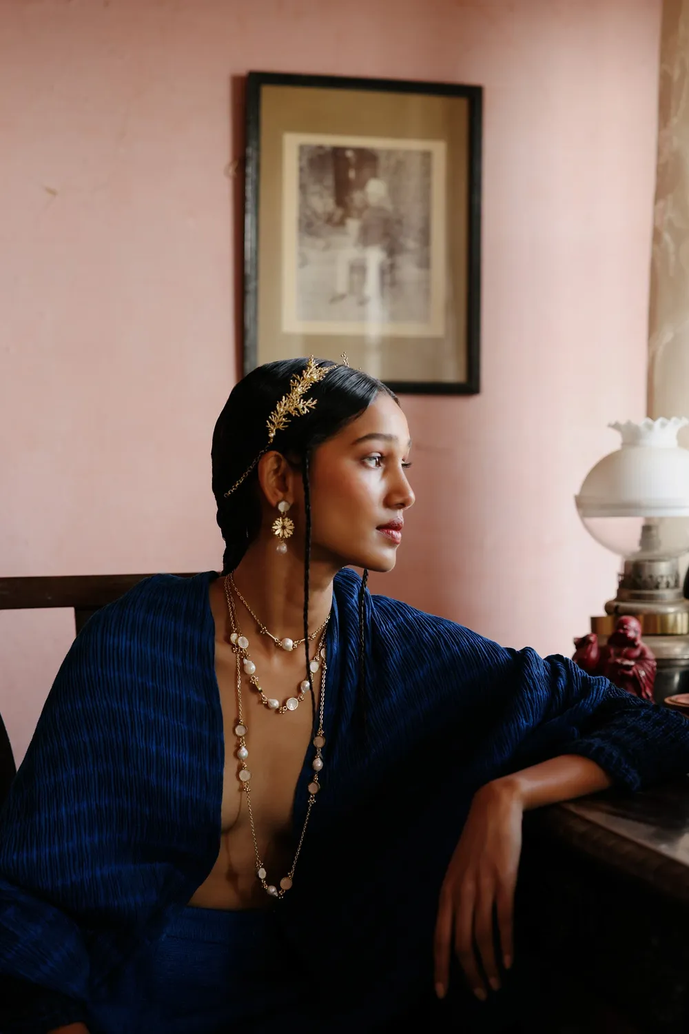 House of Tuhina Shama collana lunga Baisa Gold heritage