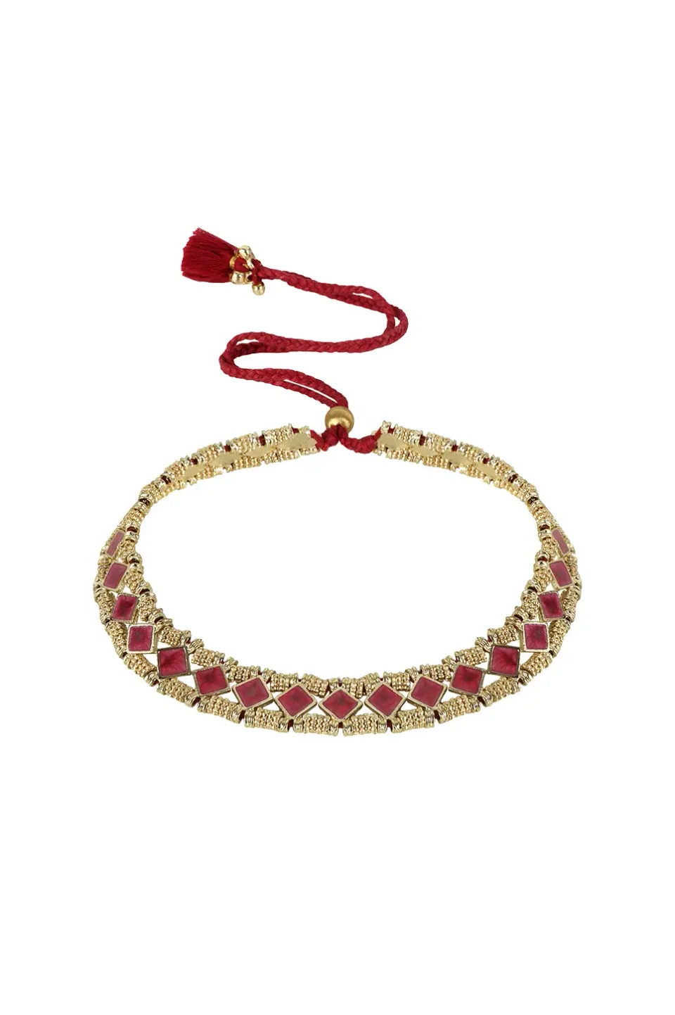 House of Tuhina Mumtaz choker smalto oro sole