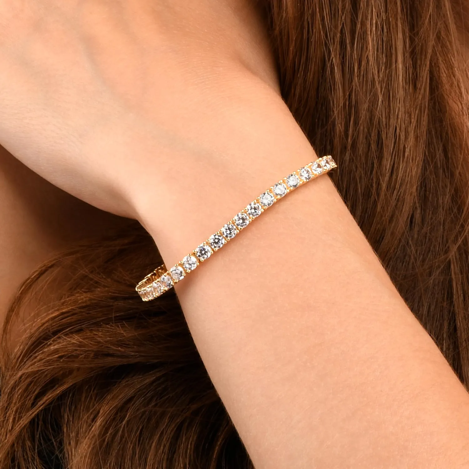 Diamond Treats Bracciale Tennis Oro 19 cm Argento 925 4 mm