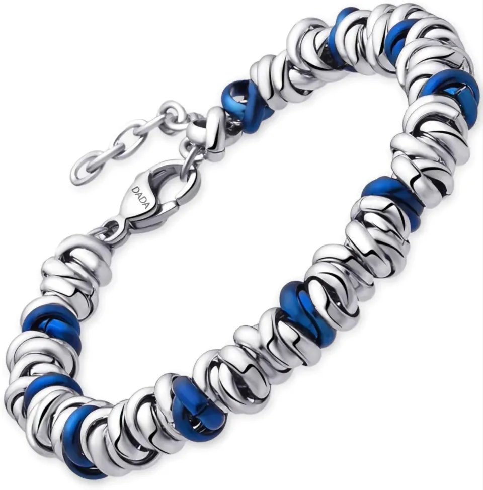 Dada Gioielli Bracciale Donna Anelli Blu Acciaio