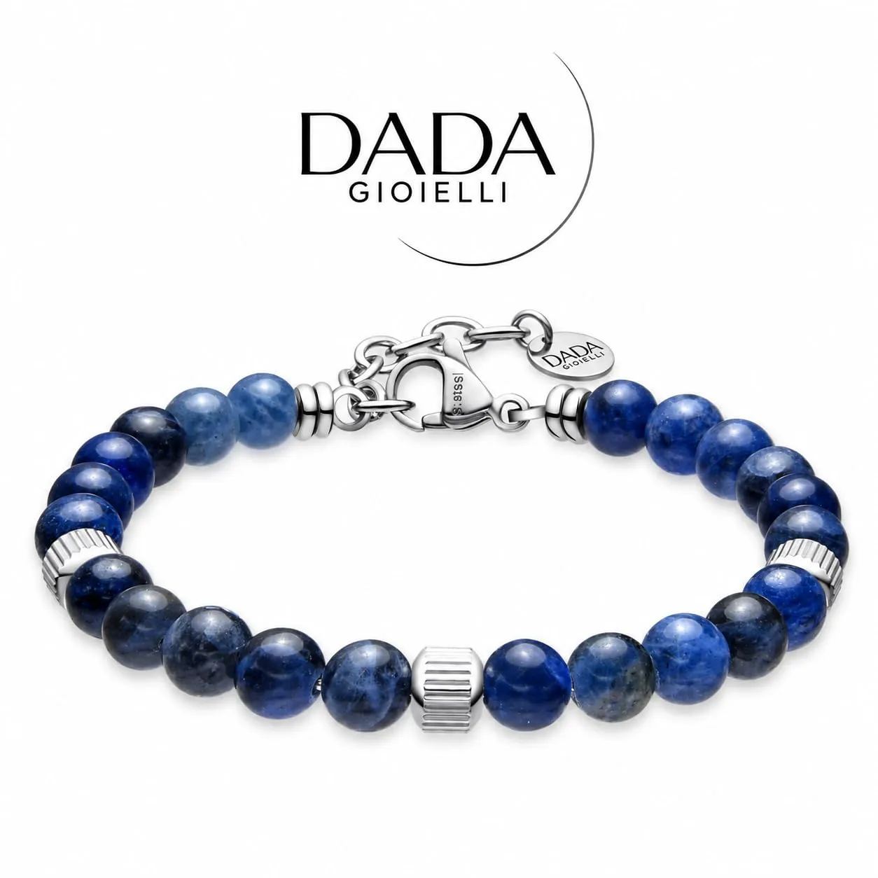 Dada Gioielli Bracciale Uomo Sodalite Pietra Naturale 6mm