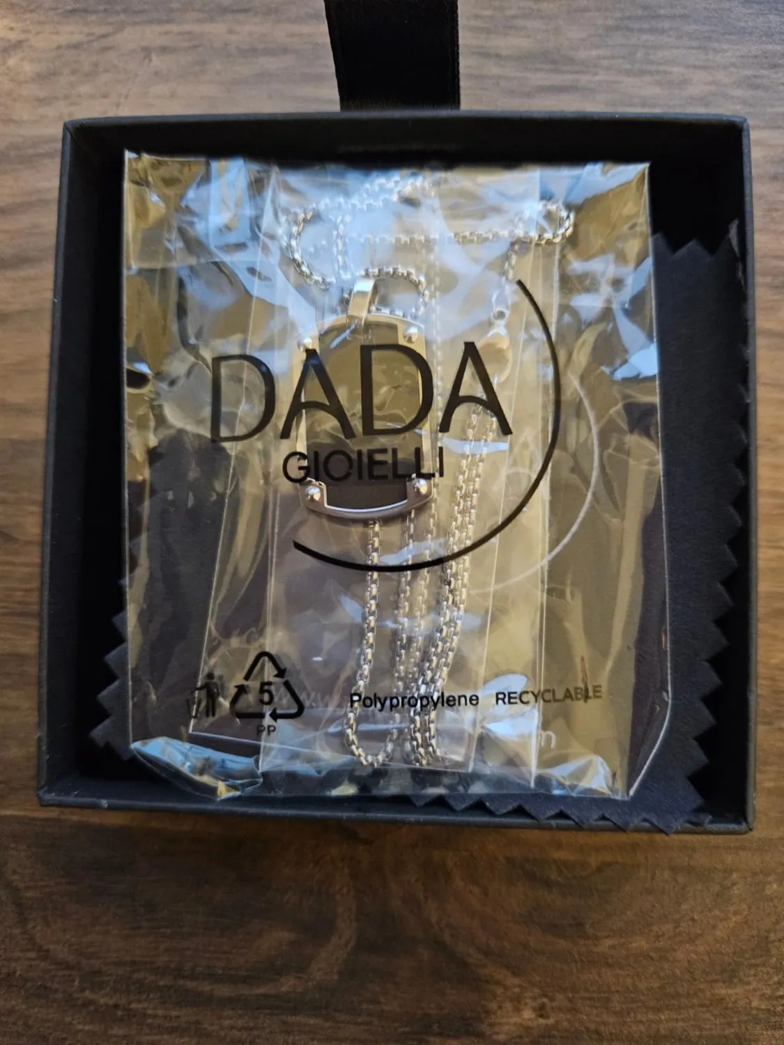 Dada Gioielli Piastrina Militare Collana Uomo Nero Acciaio