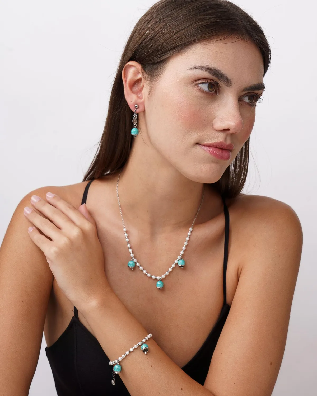 Dada Gioielli Bracciale Perle Maiorca Campanelle Turchese