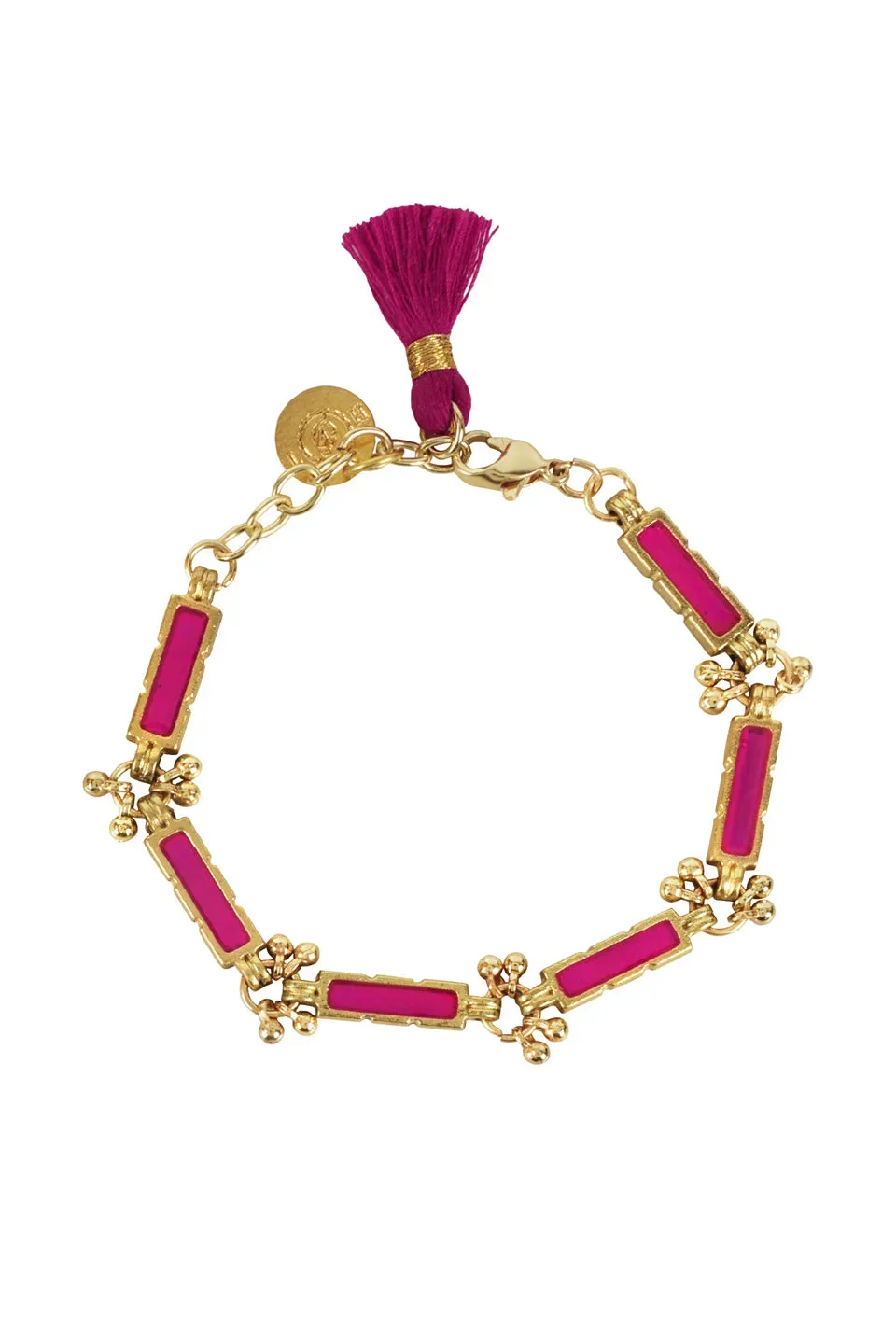 House of Tuhina Sahar Bracciale Smaltato Magenta Vetro